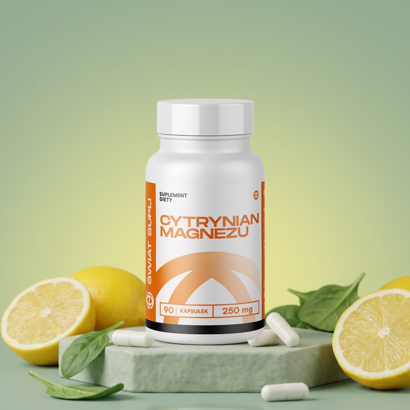Opakowanie Świat Supli Cytrynian Magnezu, 90 kapsułek po 125 mg magnezu