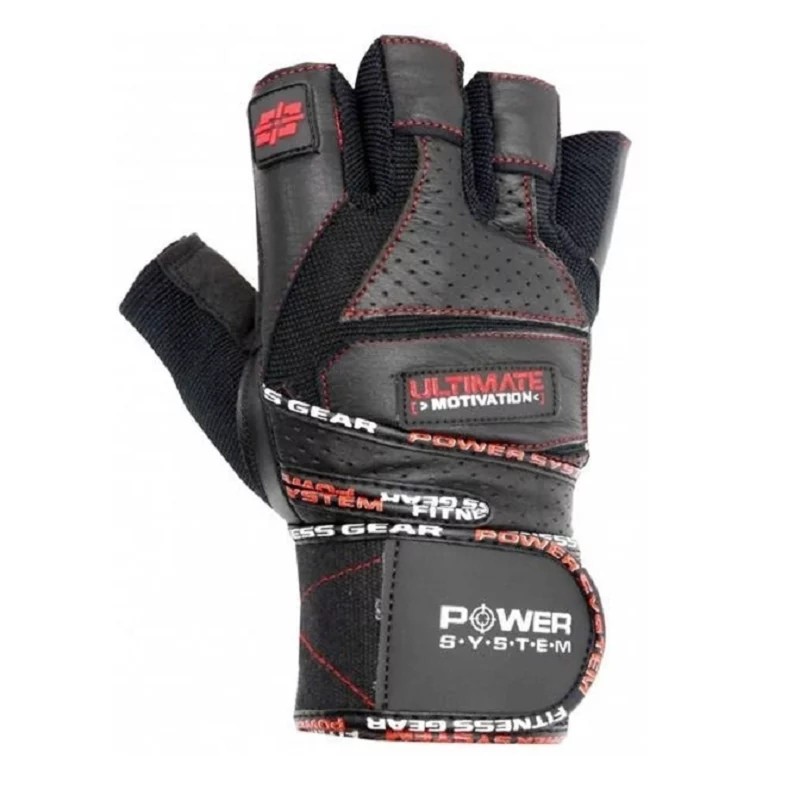 Power System Rękawiczki Ultimate Motivation 2810 Black Red - Rękawiczki