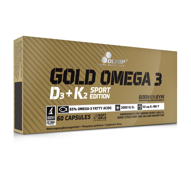 Kwasy tłuszczowe i witaminy OLIMP GOLD OMEGA-3 D3 + K2 Sport Edition 60 KAP Kwasy tłuszczowe i witaminy OLIMP GOLD OMEGA-3 D3 + K2 Sport Edition 60 KAP